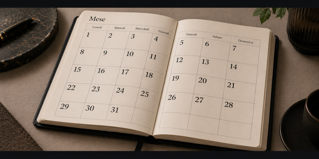 Immagine decorativa, priva di contenuto informativo, rappresenta una agenda